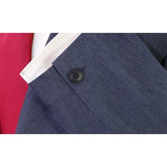 Gianni Versace Vintage 90s Denim Blue Double Breasted Wool Suit 42R - Picture 6 of 11